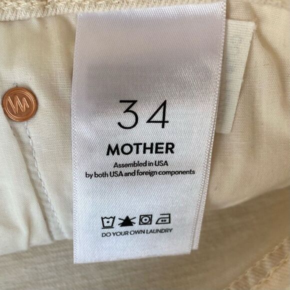 Mother Denim The Dodger Ankle Cream Straight Leg High Rise Jeans NWT Size 34 - Picture 5 of 9
